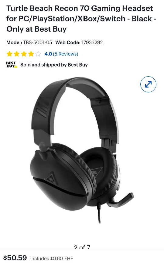 Gaming Headphones Turtle Beach Recon 70 Gaming Headset image indicator(2)