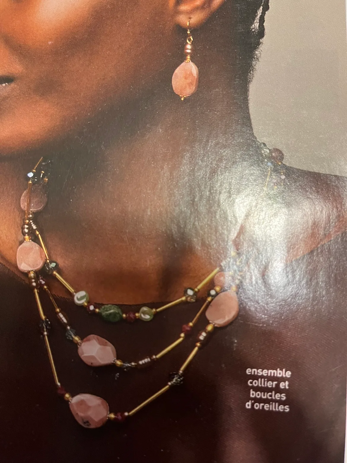 Multi-Strand Stone Necklace and Earring Set image indicator(2)