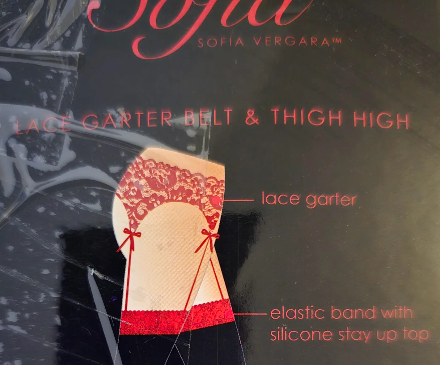 Sofia Vergara Lace Garter Belt & Thigh High Size S/M image indicator(2)