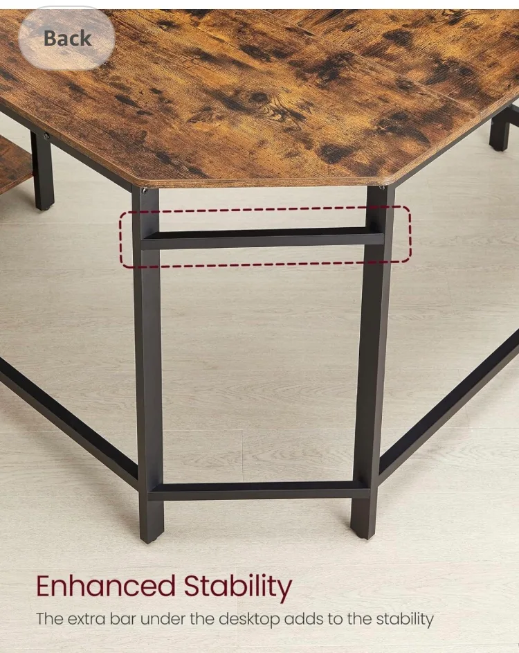 Corner Desk with Storage Shelves by VASAGLE songmics thumbnail