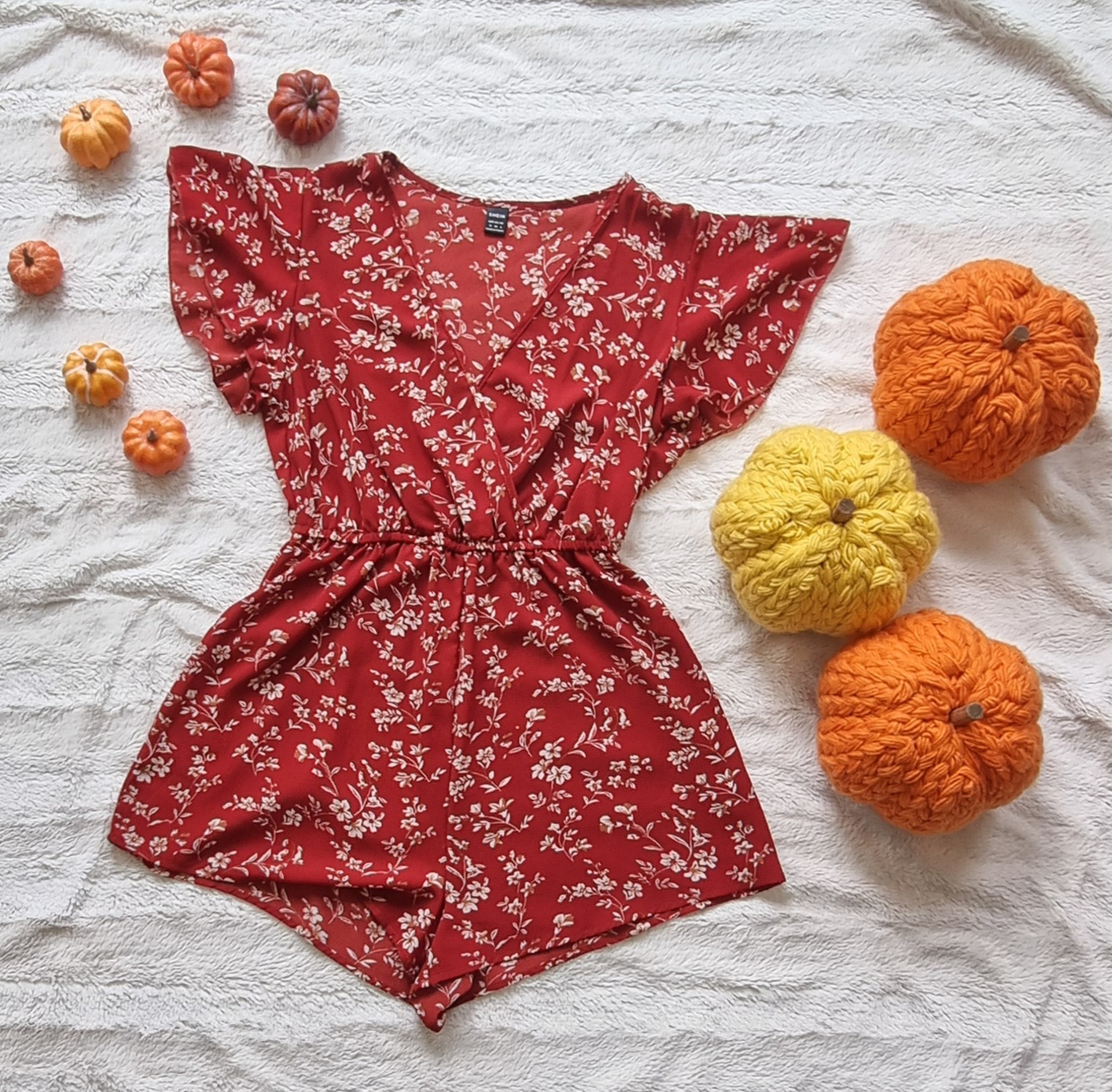 Red Floral Romper