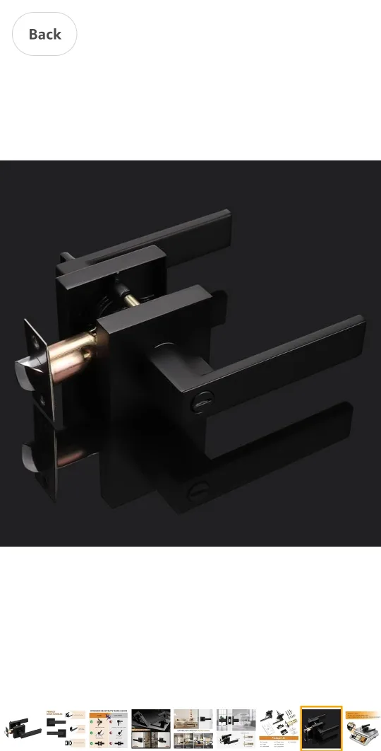 Probrico Matte Black Privacy Door Lever thumbnail