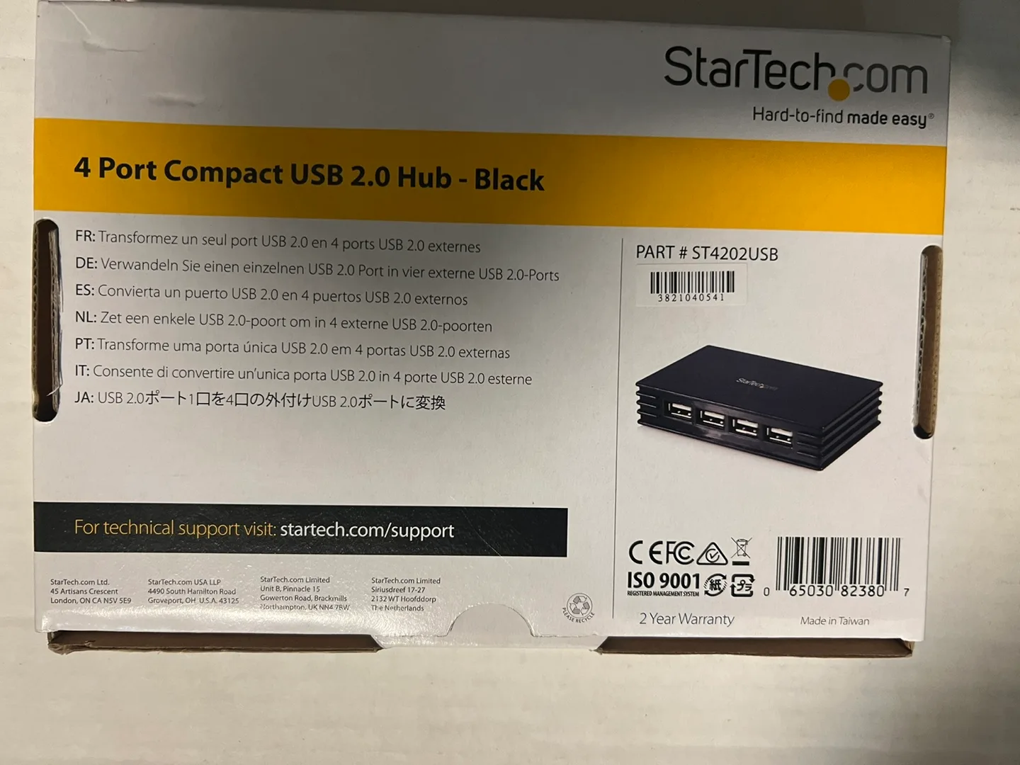 StarTech 4 Port Compact USB 2.0 Hub - Black image indicator(3)