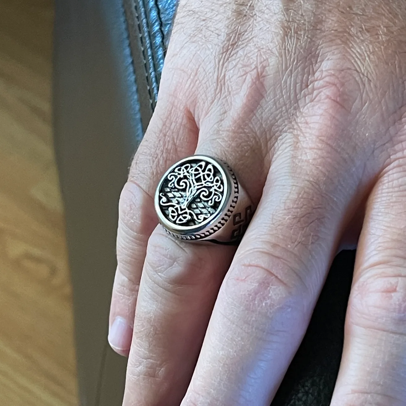 Tree of Life Norse ring in Stainless Steel 316 (size 11) thumbnail
