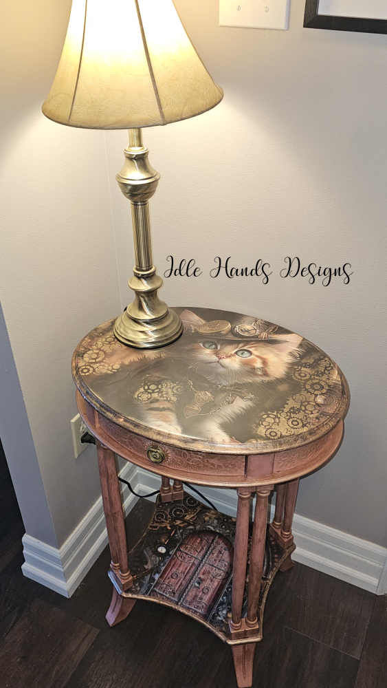 Custom Designed - Steampunk Kitten Accent Table - photo 5