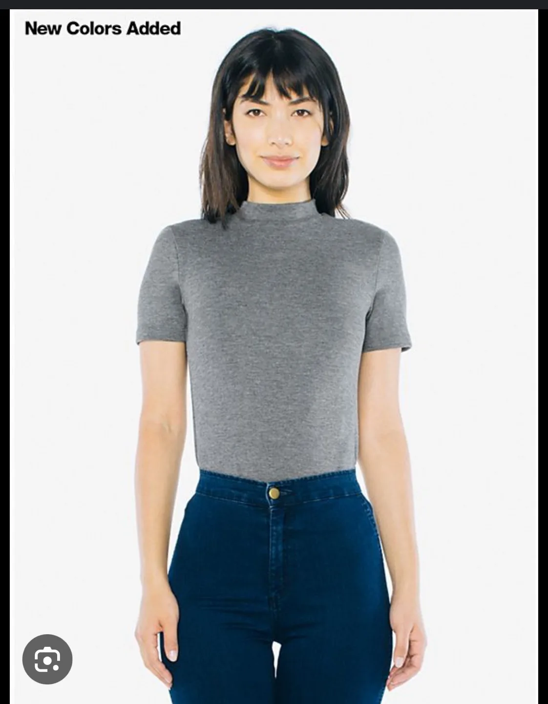 New* American Apparel Mock Neck T-Shirt image indicator(3)