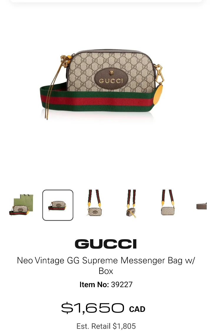 Gucci Neo Vintage GG Supreme Messenger Bag w/ Box image indicator(2)