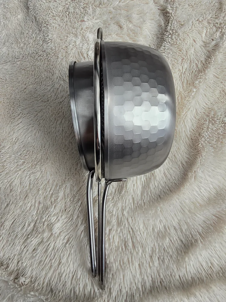 Stainless Steel Pots x2 and strainer 18cm /15cm image indicator(7)