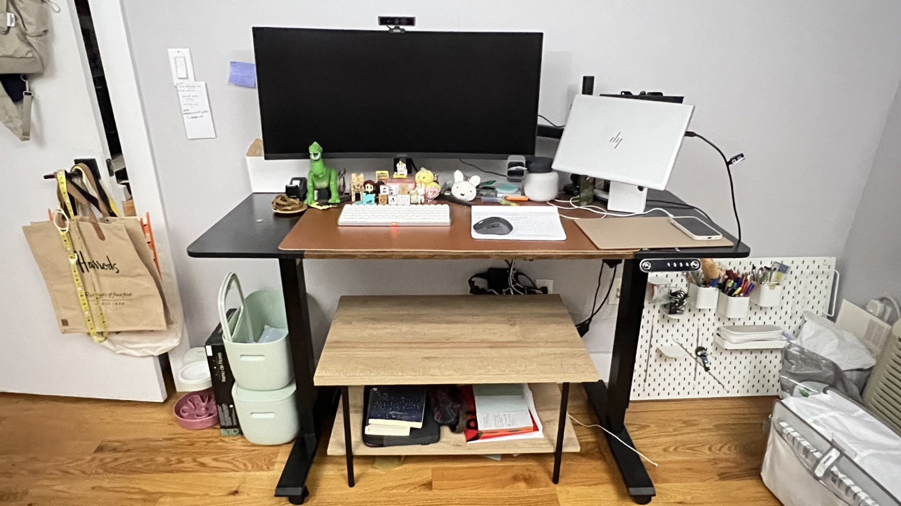 Electric Standing Desk and dual monitor stand - photo 2