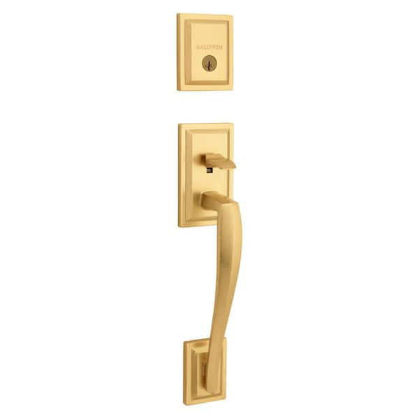 Torrey Pines Satin Brass Single Cylinder Entry Door Handleset - photo 3