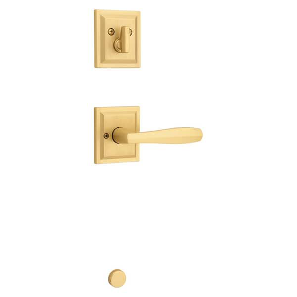 Torrey Pines Satin Brass Single Cylinder Entry Door Handleset - photo 4