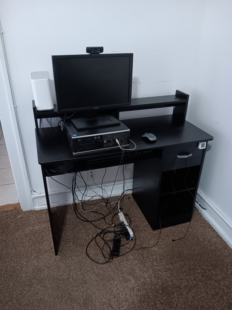 Black Computer Desk with Drawer - photo 2