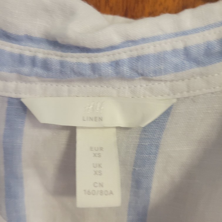H&M Linen Striped Button-Down Shirt - photo 2