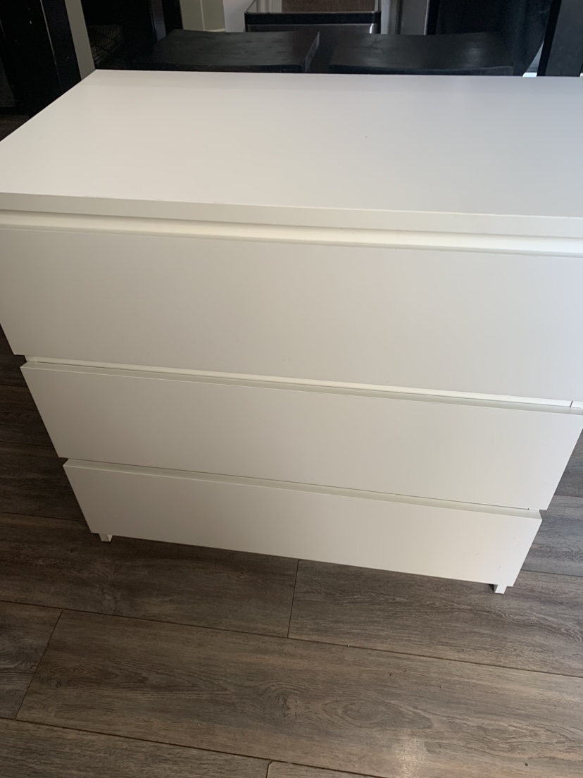 IKEA malm White 3-Drawer Dresser