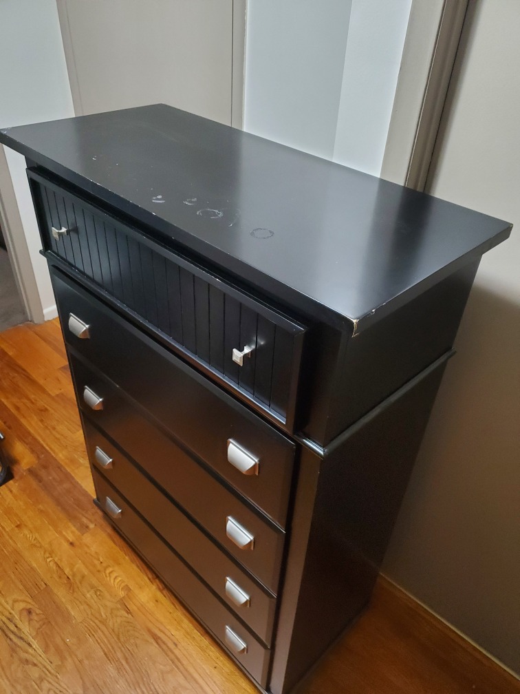 Black Chest of Drawers with Mirror - photo 2