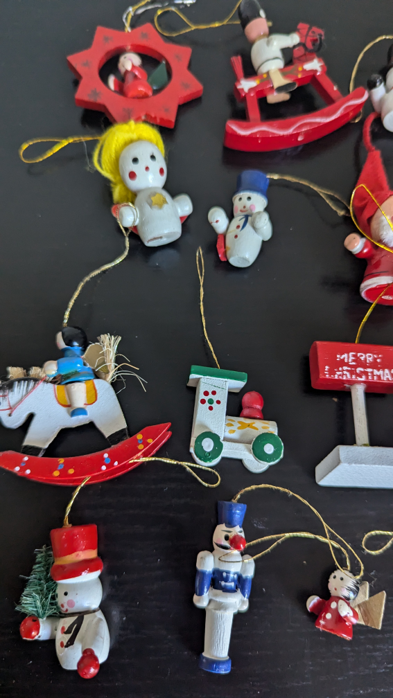 Vintage Wooden Christmas Ornaments Lot - photo 2