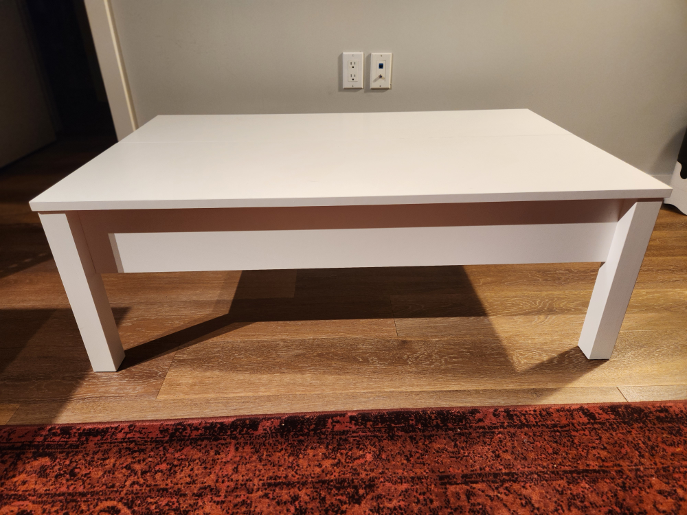 White Lift Top Coffee Table