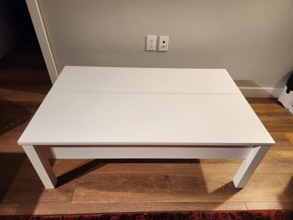 White Lift Top Coffee Table - photo 2