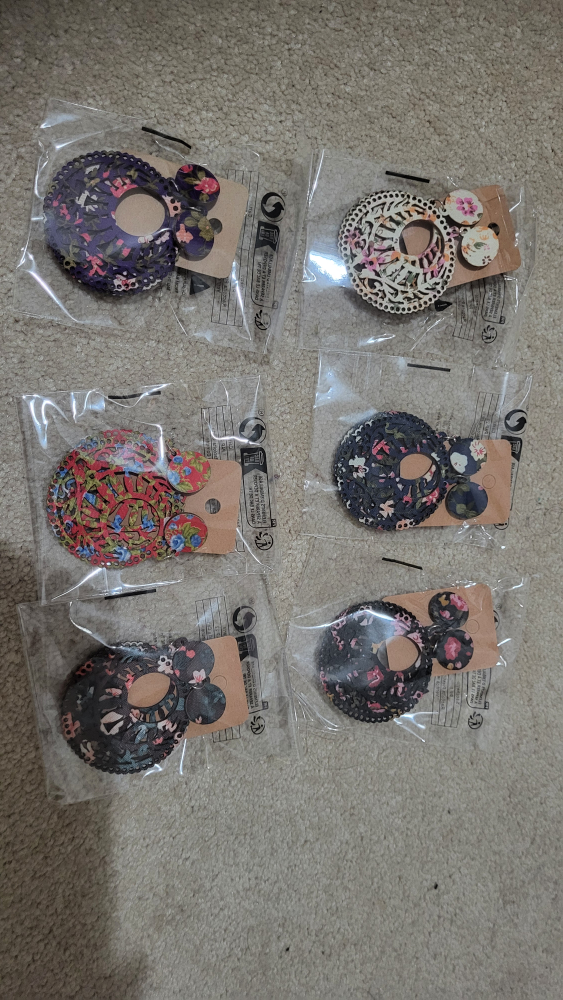 Wooden Floral Earrings