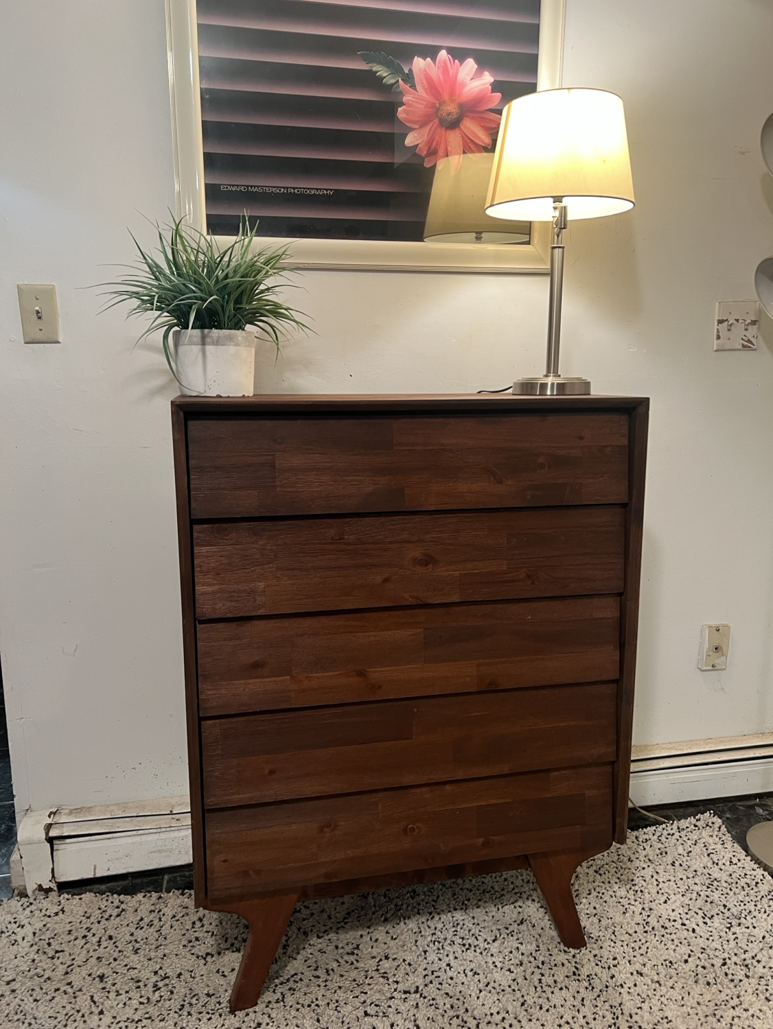 Mid-Century Style Rustic 5 Drawers Dresser - Delivery Available