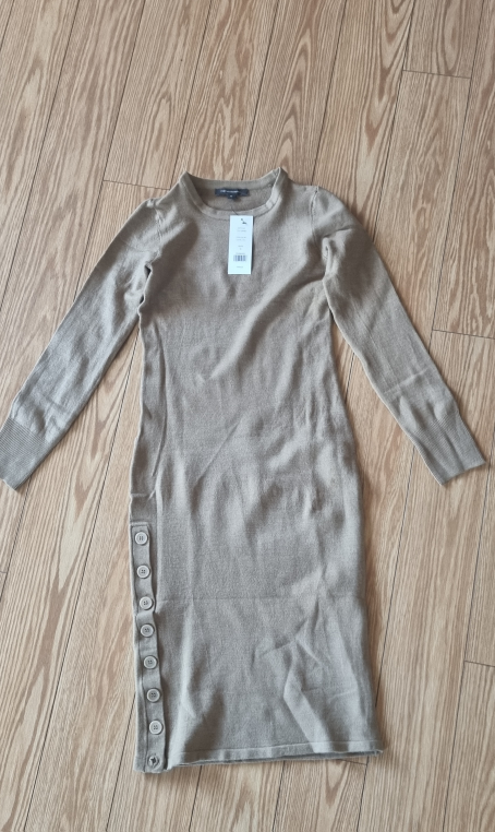 French connection button detail knitted midi dress