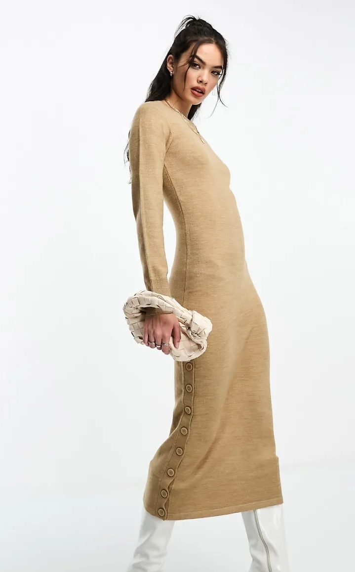 French connection button detail knitted midi dress - photo 2