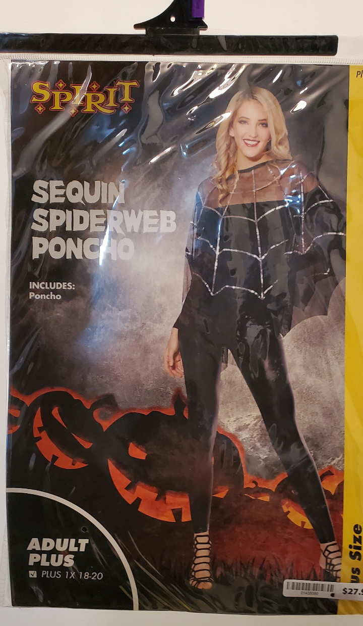 Spirit Sequin Spiderweb Poncho Costume