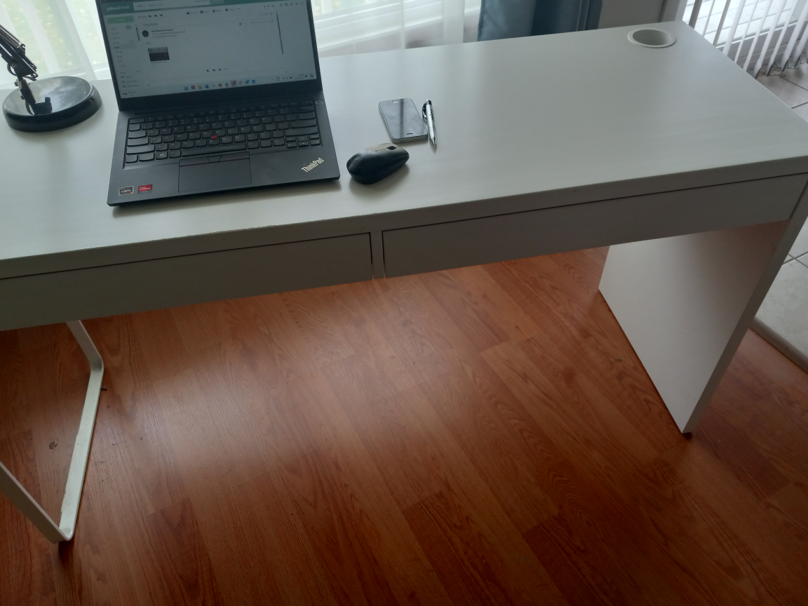 IKEA White Desk with Two Drawers - photo 2