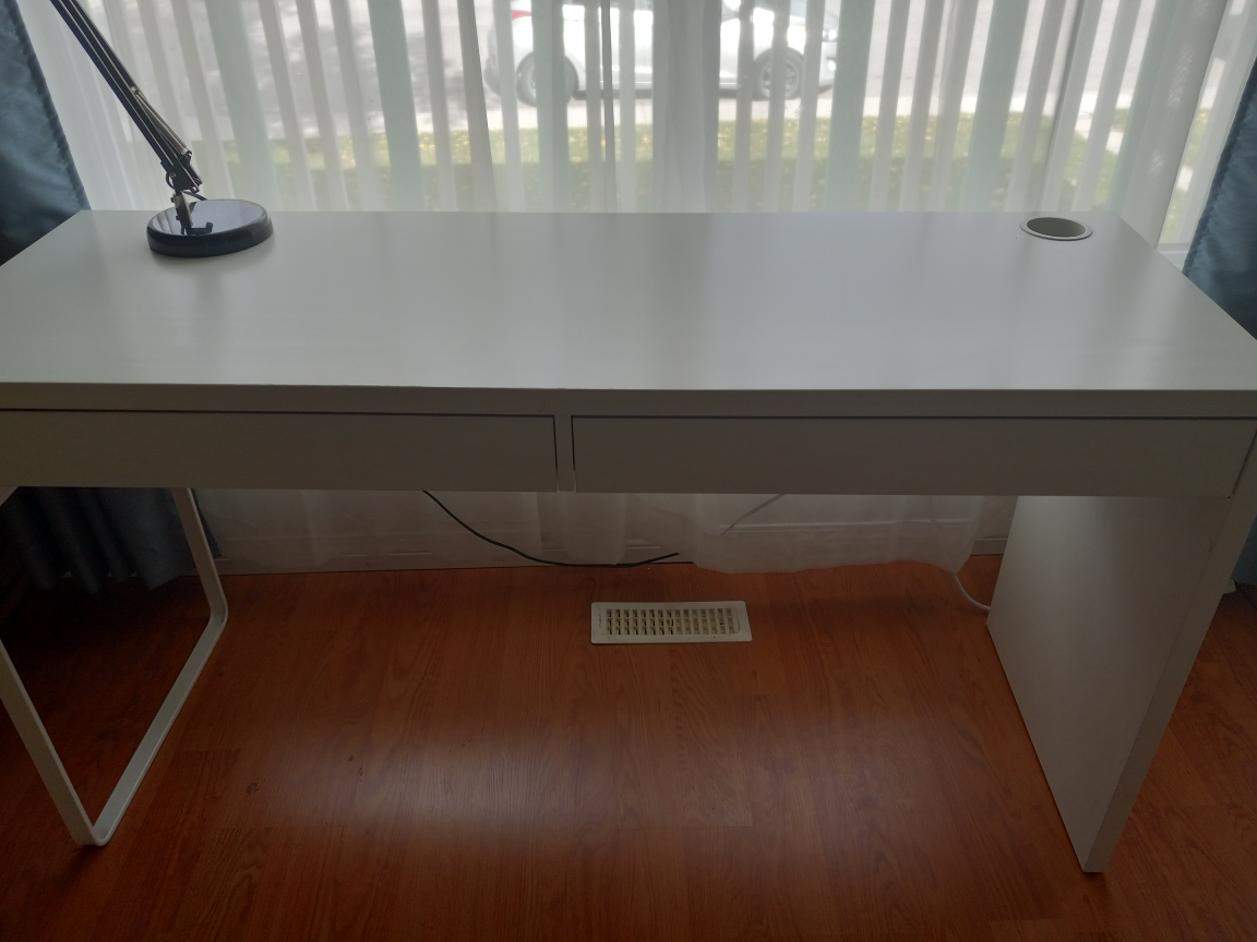 IKEA White Desk with Two Drawers - photo 3