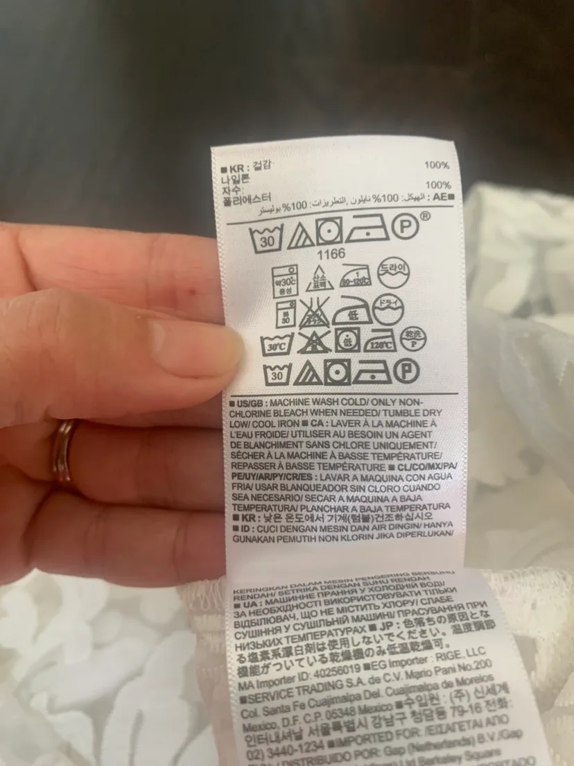 Banana Republic sheer white Floral Lace embroidered top size s image indicator(7)