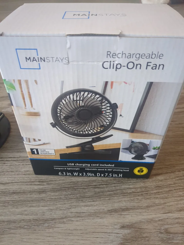Mainstays Rechargeable Clip-On Fan image indicator(3)