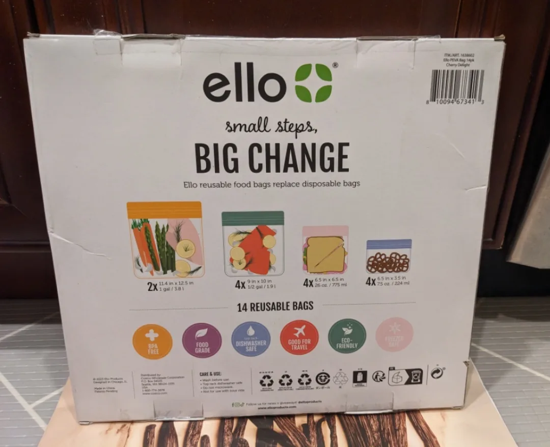 Ello 14 Reusable Food Storage Bags- Brand New sealed 🍁 image indicator(2)
