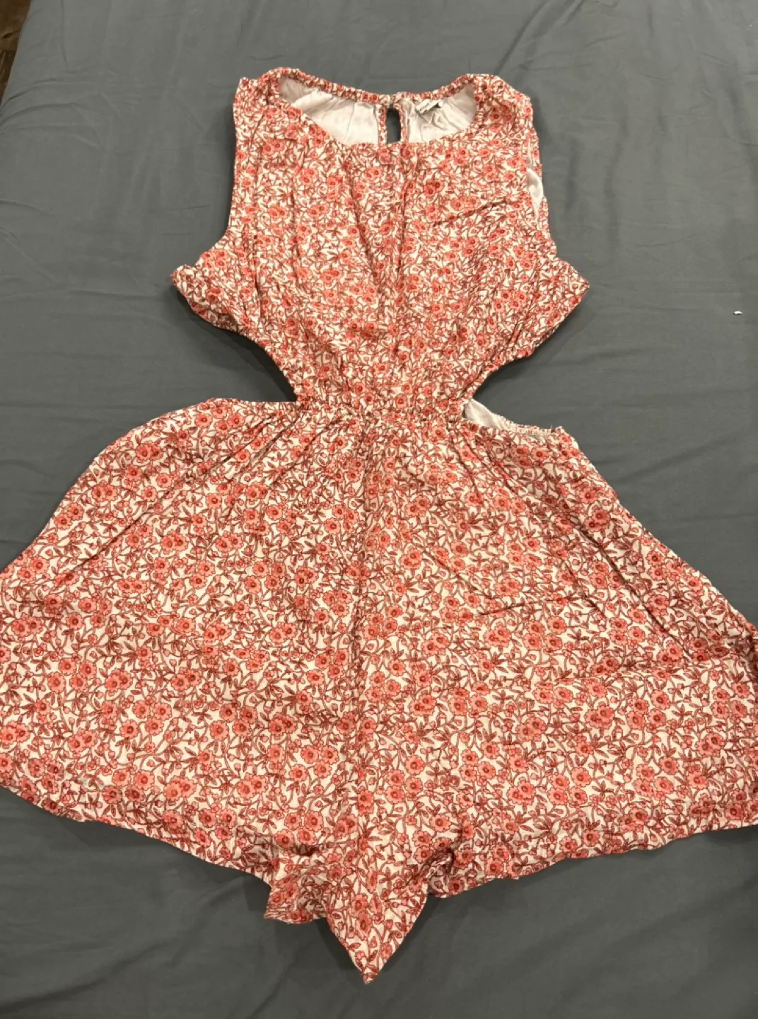 American Eagle Floral Cutout Jumpsuit Medium thumbnail