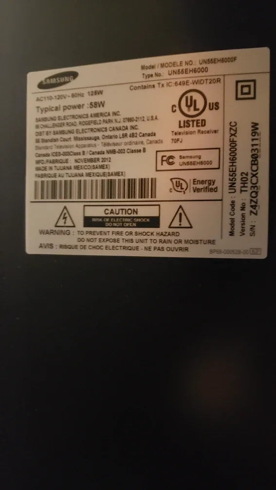 Samsung 55" LED TV image indicator(3)