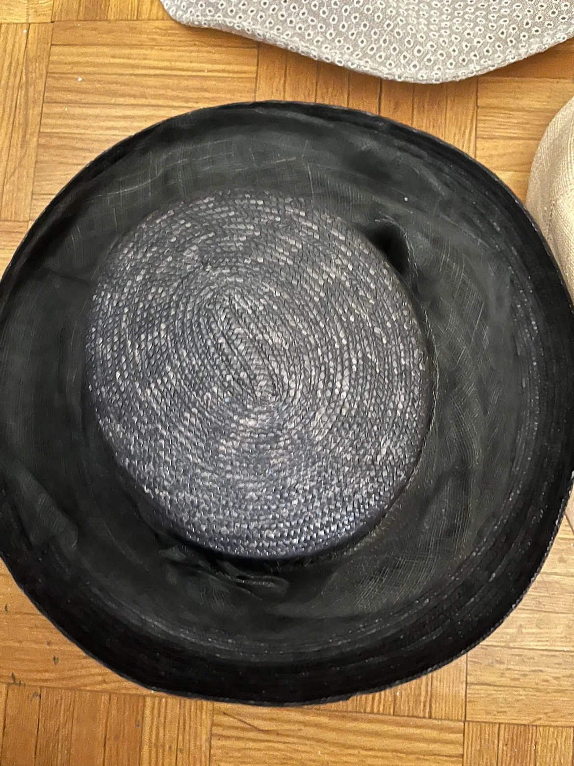 Black Straw Sun Hat thumbnail