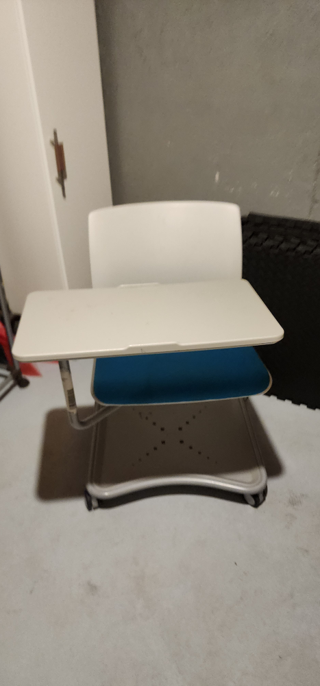 Grey and Blue Rolling Desk Chair - photo 2