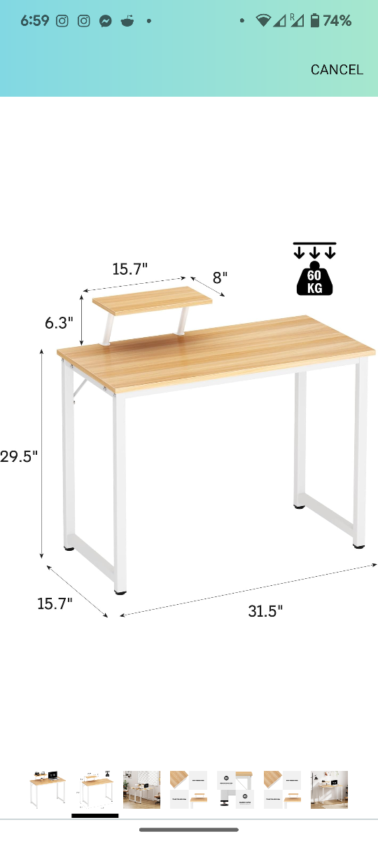 Computer Desk with Shelf - photo 2