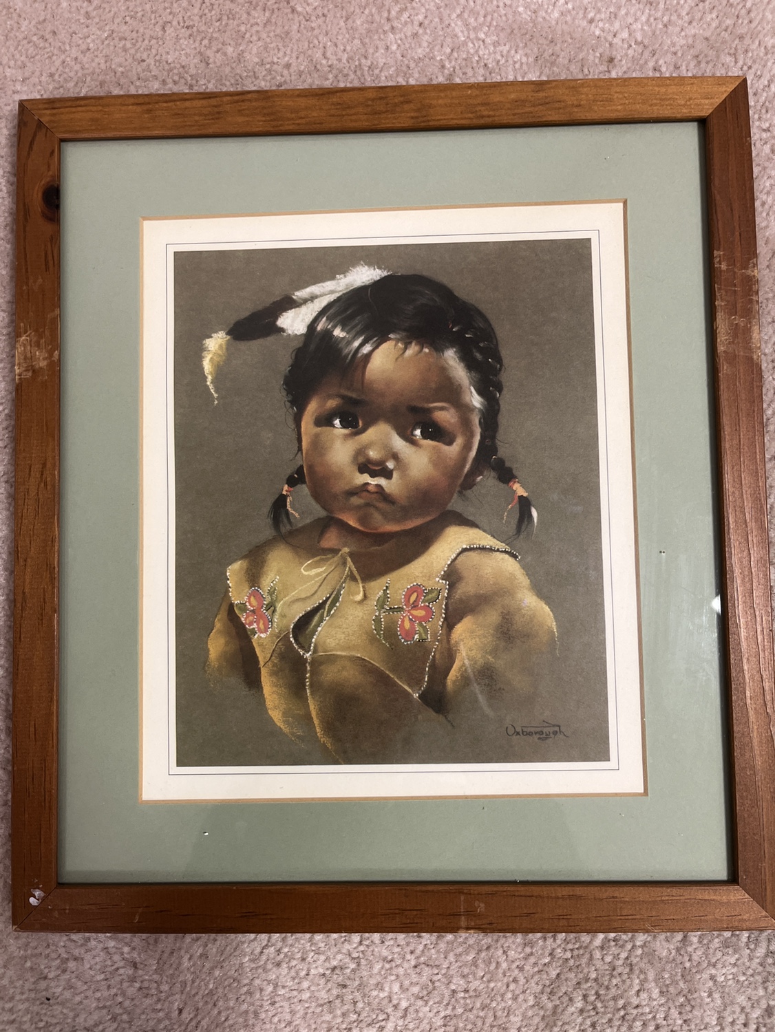 Set of 3 Framed Prints - signed by Oxborough - Indigenous - photo 2