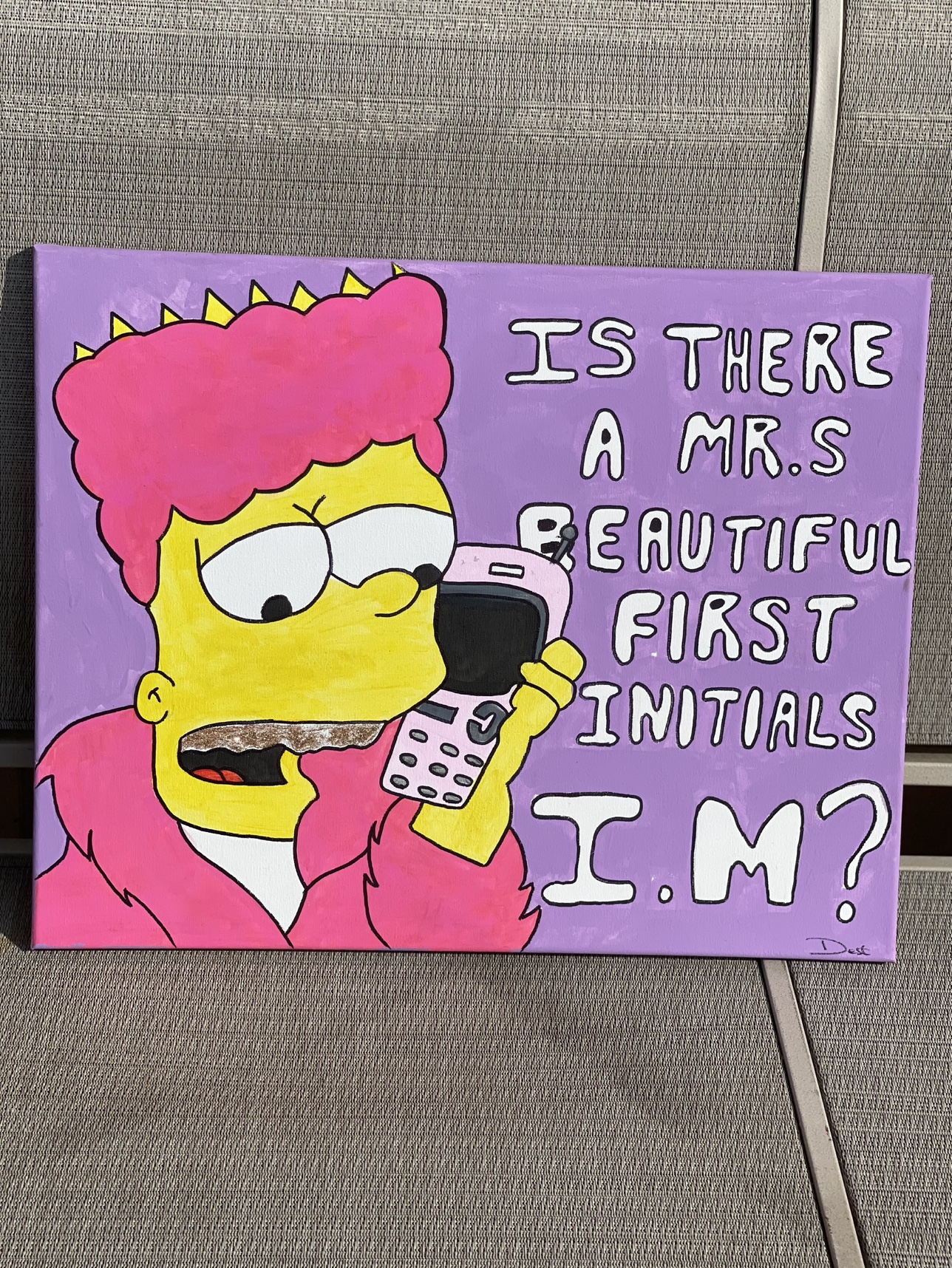 Hand Painted Simpsons Canvas - photo 2