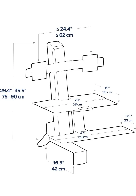 Ergotron – WorkFit-S Dual Monitor Standing Desk Converter image indicator(3)