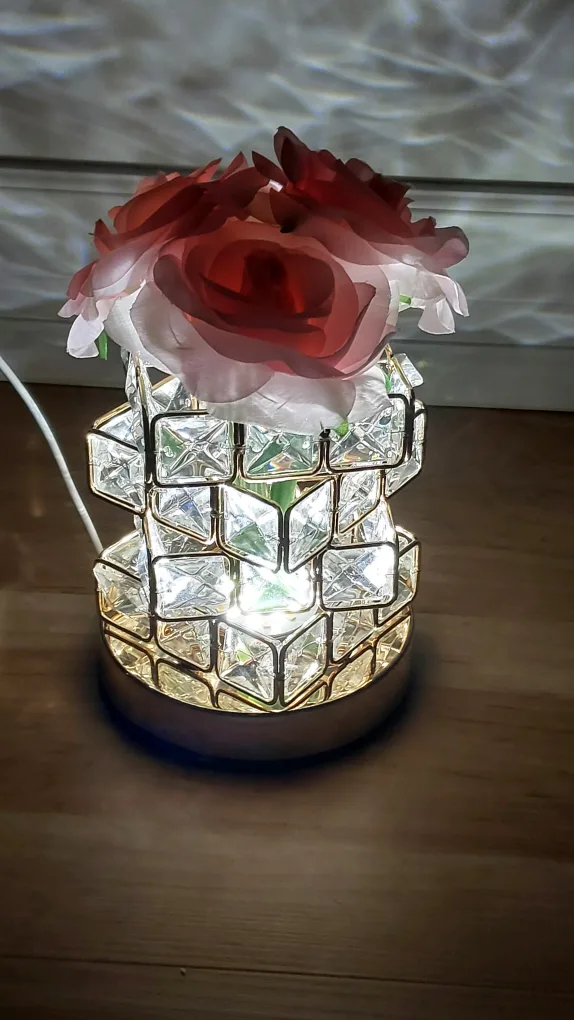 BNIB USB Plug-In LED Table Lamp with Color Changing Light, Rose image indicator(2)