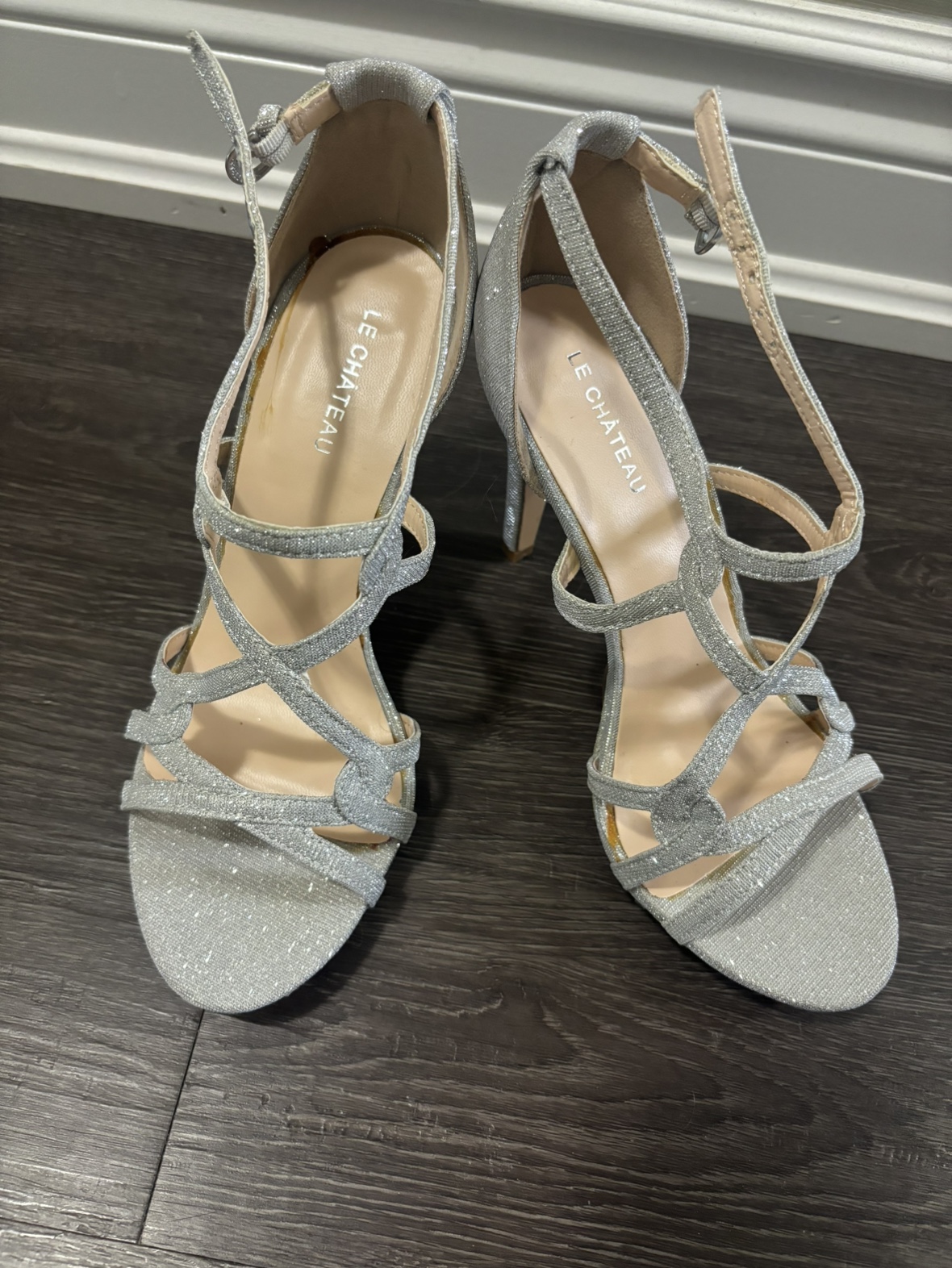 Silver Glitter Le Chateau Heels