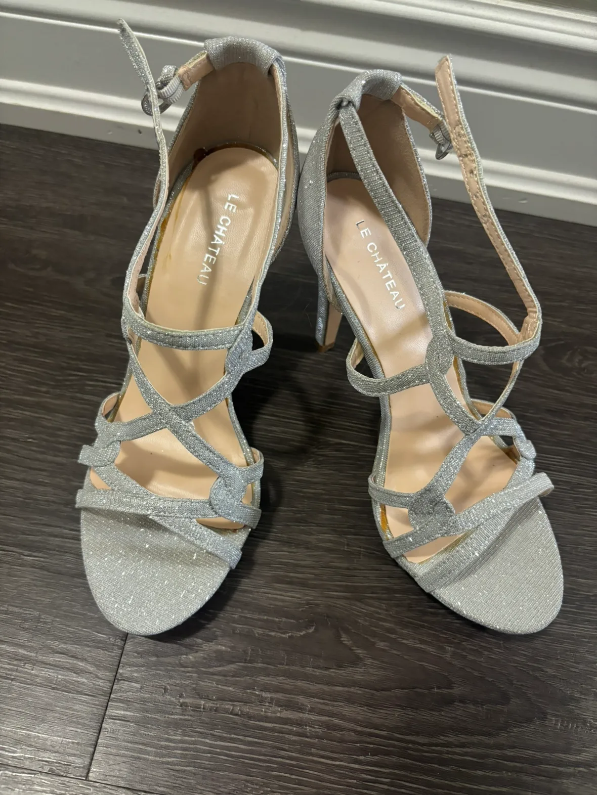 Silver Glitter Le Chateau Heels thumbnail