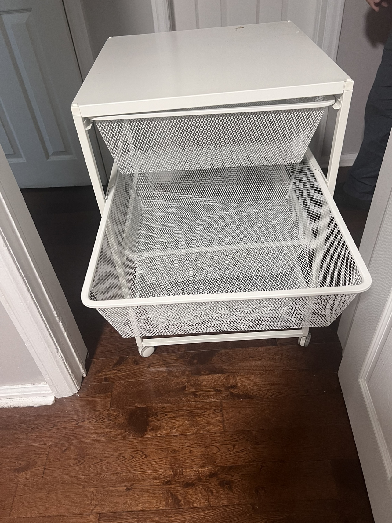 White Rolling Storage Cart - photo 2