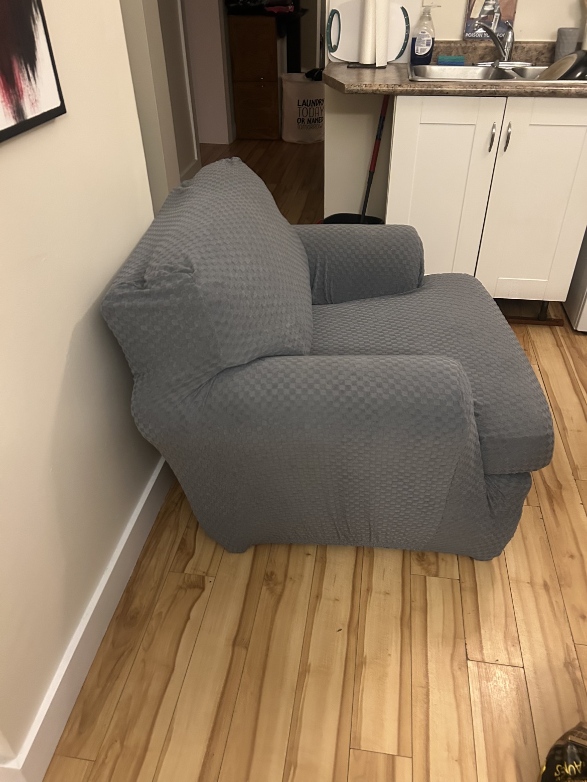 Grey Armchair with cover - photo 2