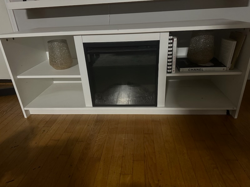 White Electric Fireplace TV Stand
