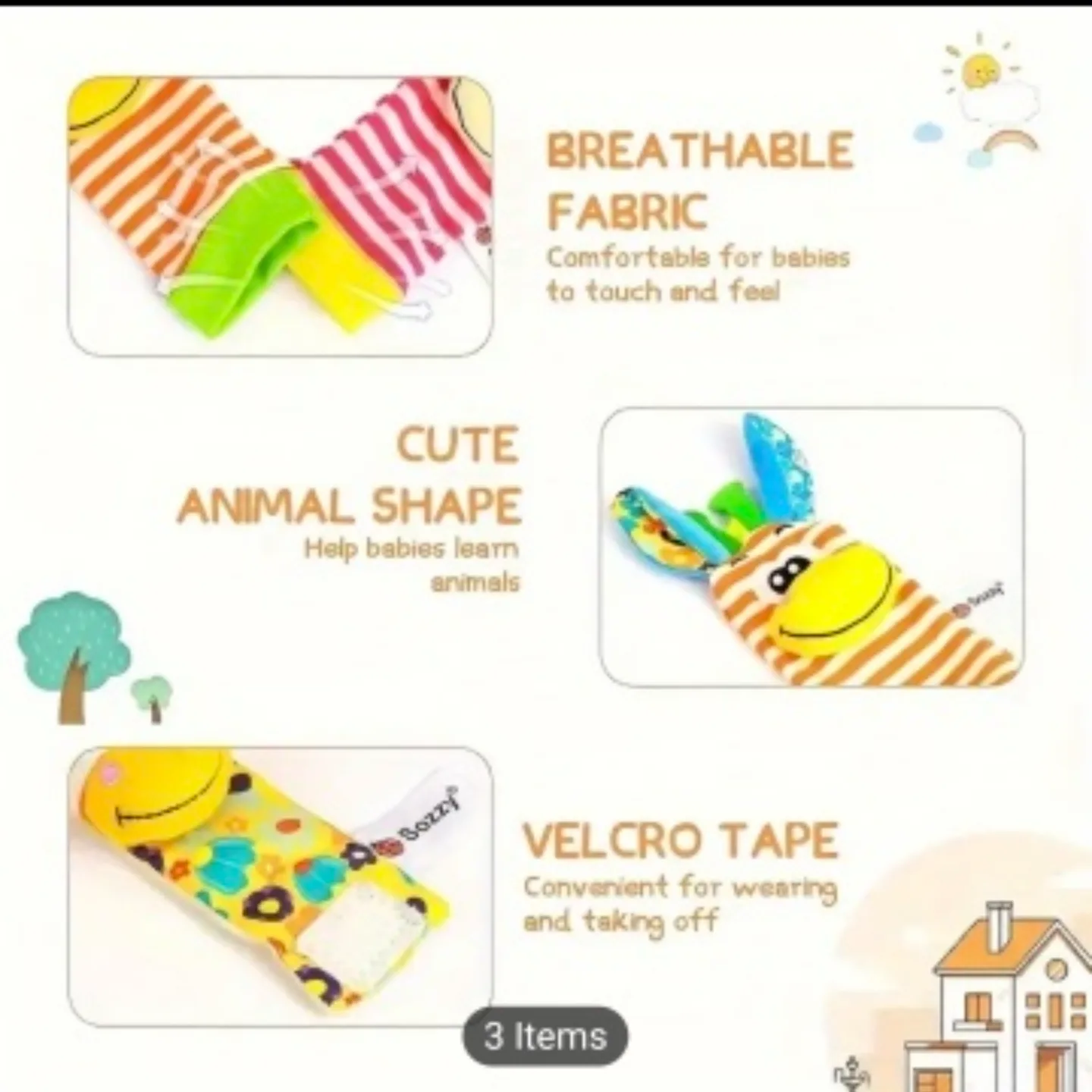 Baby Wristband Rattles with Foot finder(new in packet) image indicator(2)