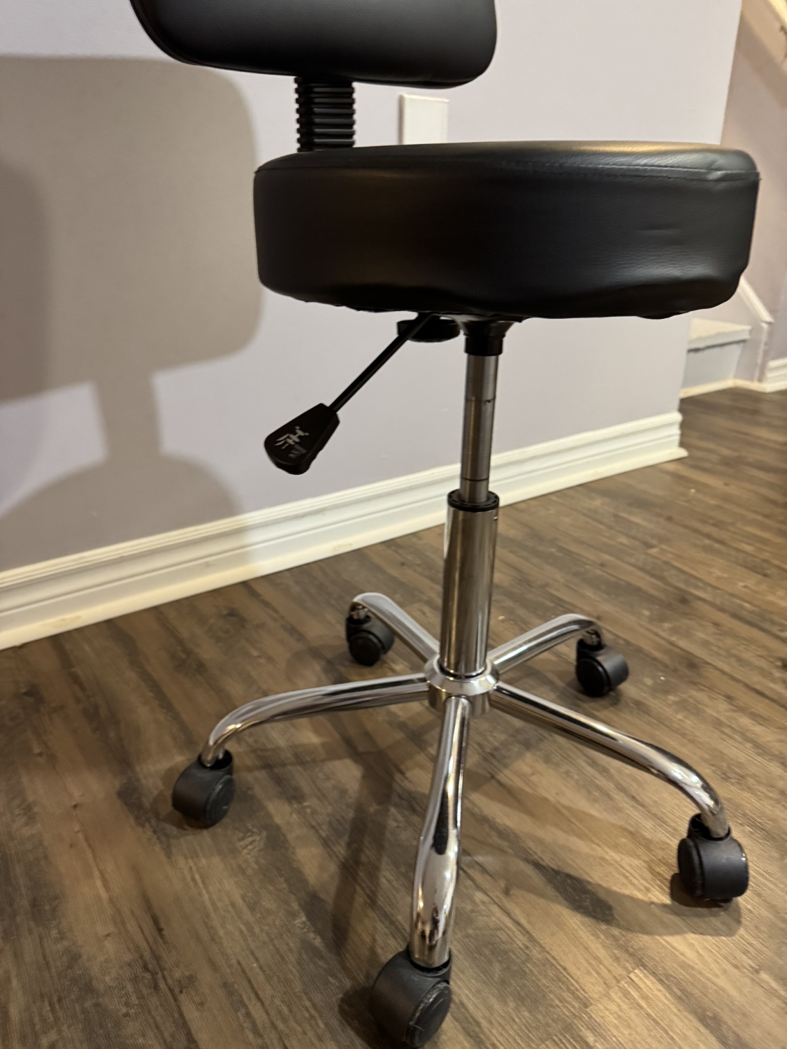Black Rolling Chair with Backrest - photo 3