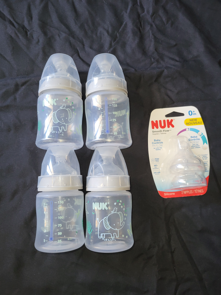 NUK Smooth Flow Baby Bottles 4 Pack