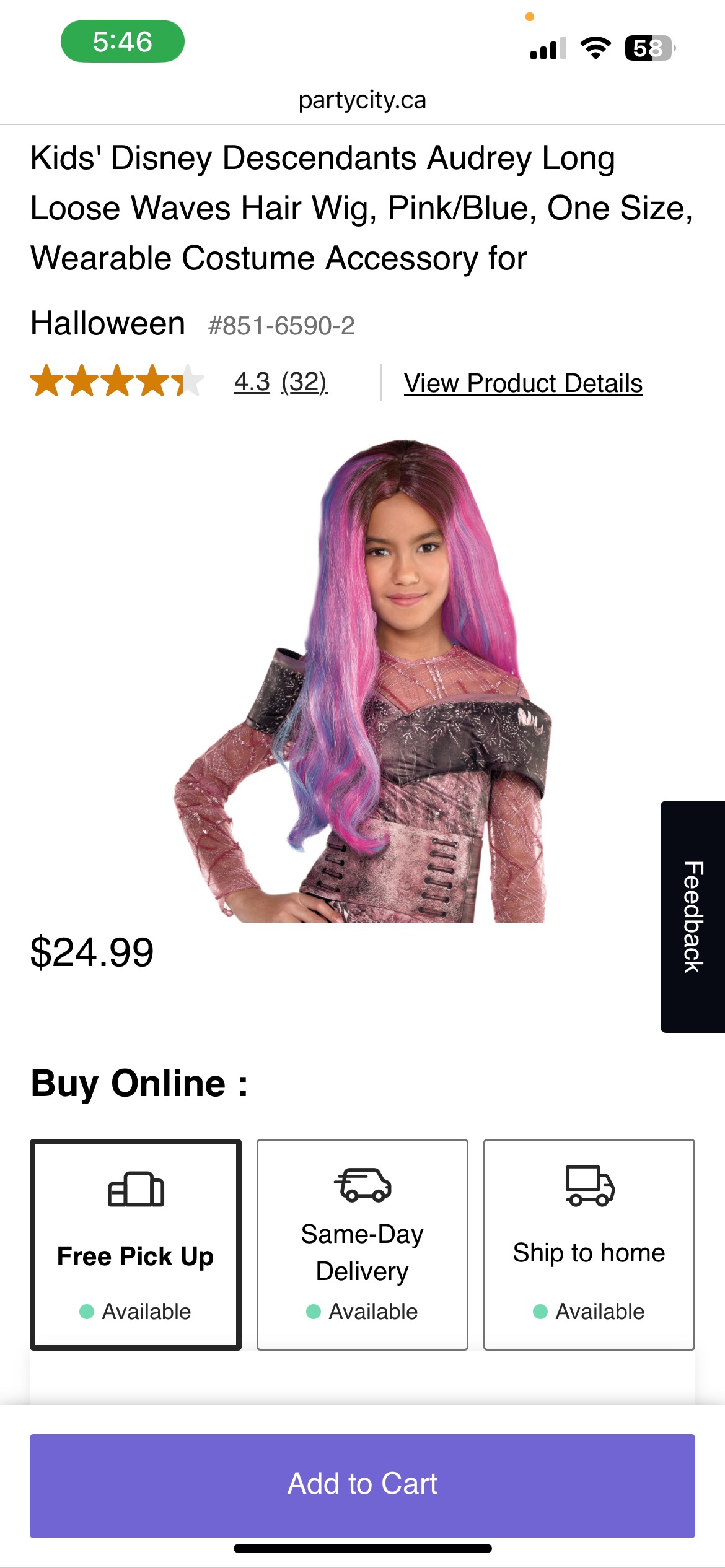 Descendants Audrey Halloween Costume + Wig Size M - photo 5